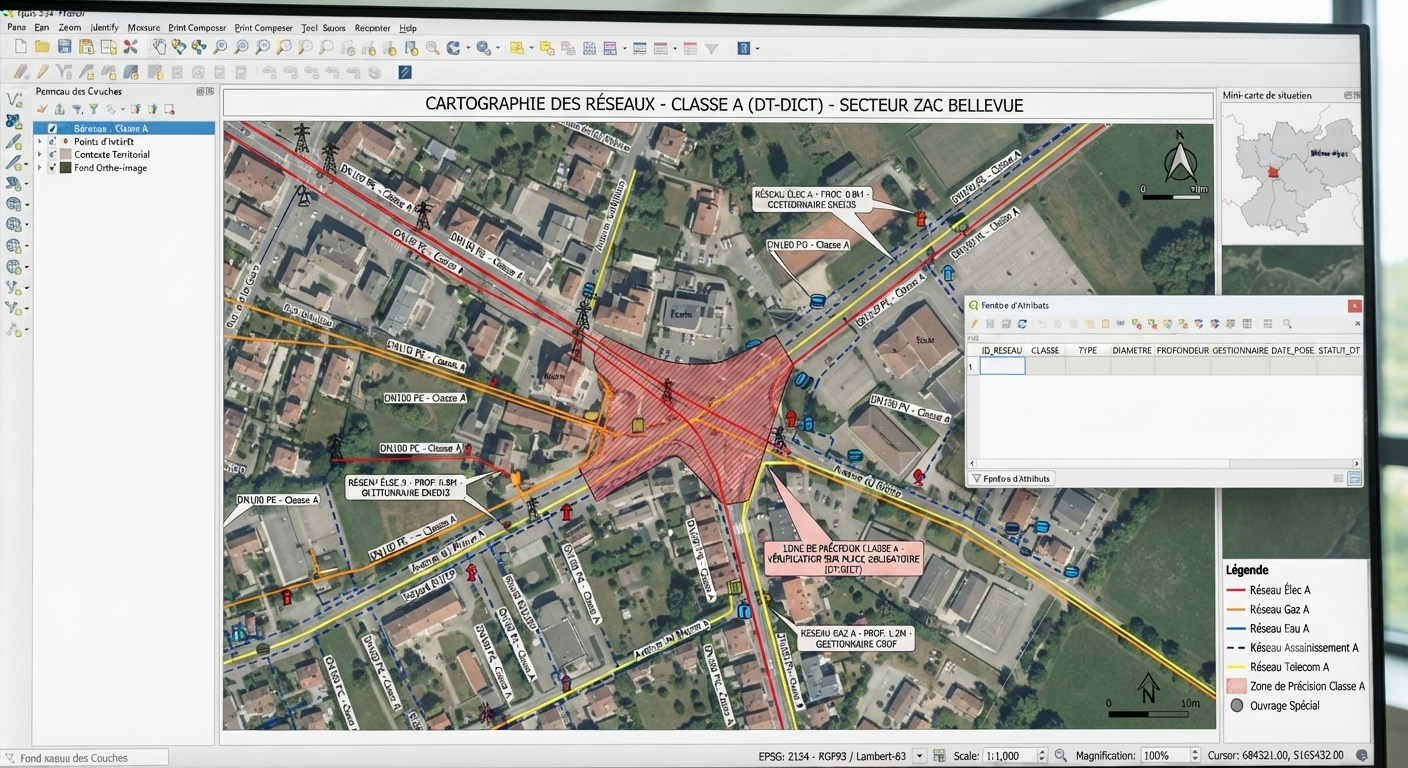 Cartographie réseaux Classe A DT-DICT, Geomark SIG Solutions