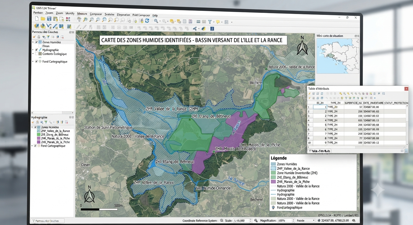 Zones humides identifiées, Geomark SIG Solutions