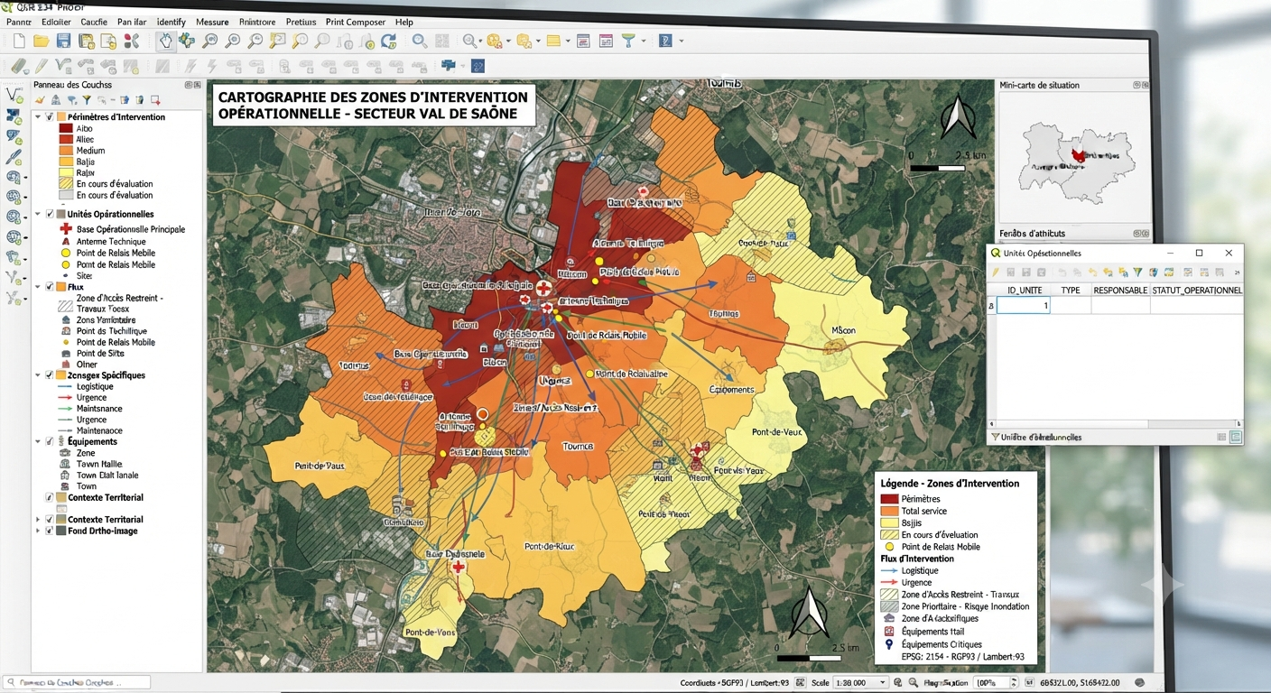 Carte des zones d'intervention, Geomark SIG Solutions